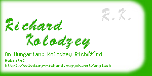 richard kolodzey business card